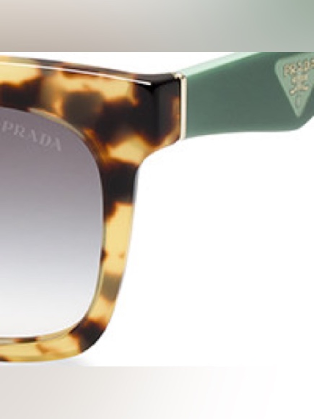 Prada Tortoiseshell Square Sunglasses with Gradient Blue Lenses PR 24QS - Picture 3 of 10